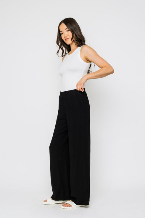 Stevie-Wide Leg Pull On Pant